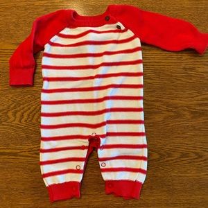 Red Stripe Sweater Onesie